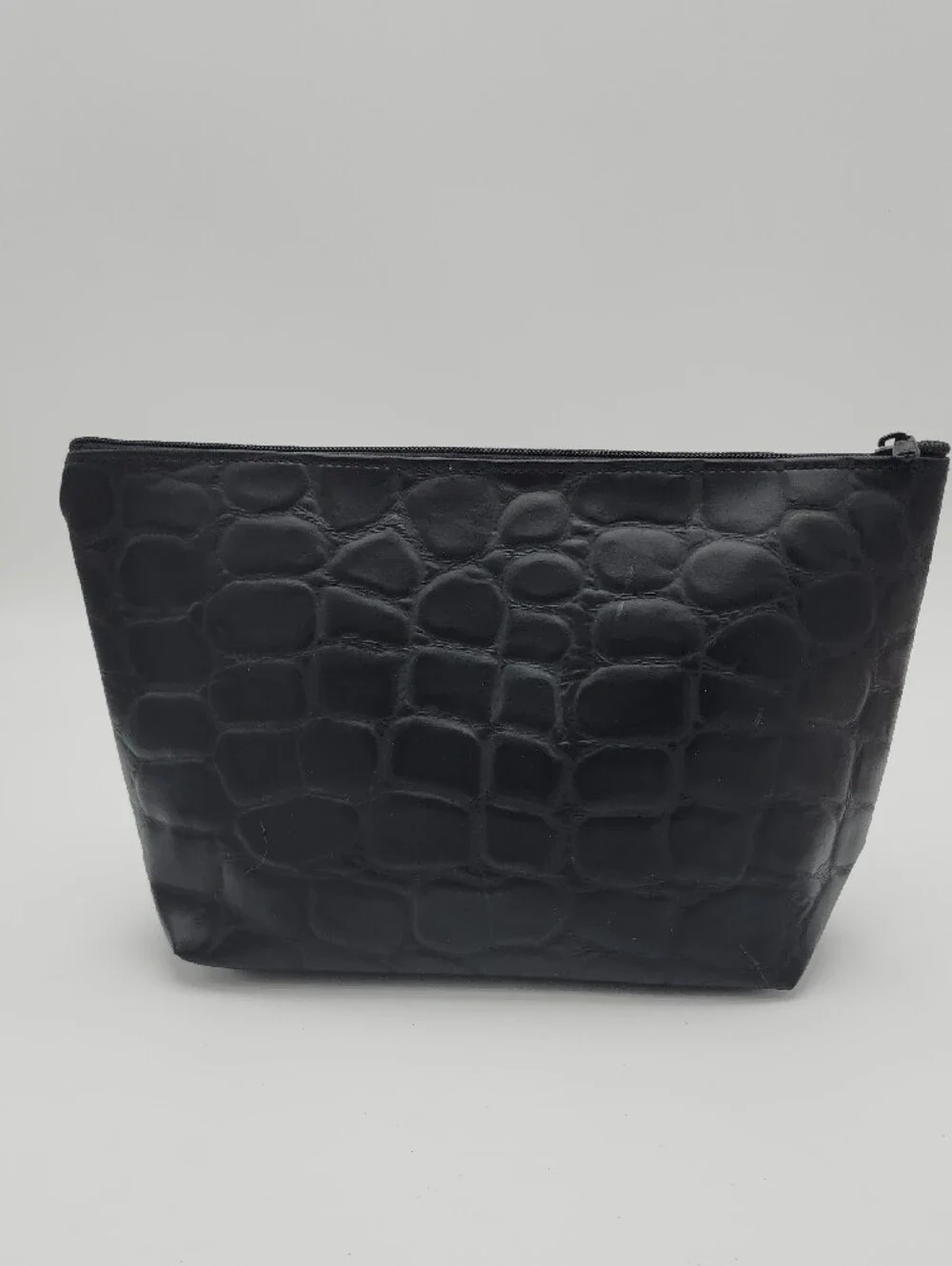 Estée Lauder Black Croc-Embossed Cosmetic Pouch